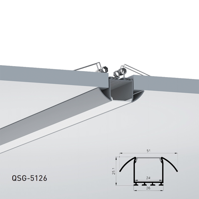 Recessed Drywall LED Channel Diffuser For 20mm Double Row LED Strip Lighting Recessed Drywall LED Channel Diffuser For 20mm Double Row LED Strip Lighting